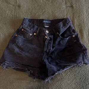 Aeropostale Distressed Black Jean Shorts